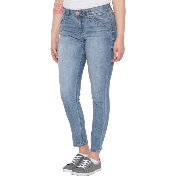 Democracy Denim - DEMOCRACY "Ab" Solution Vintage Skinny Light Blue Wash Jeans Size 16